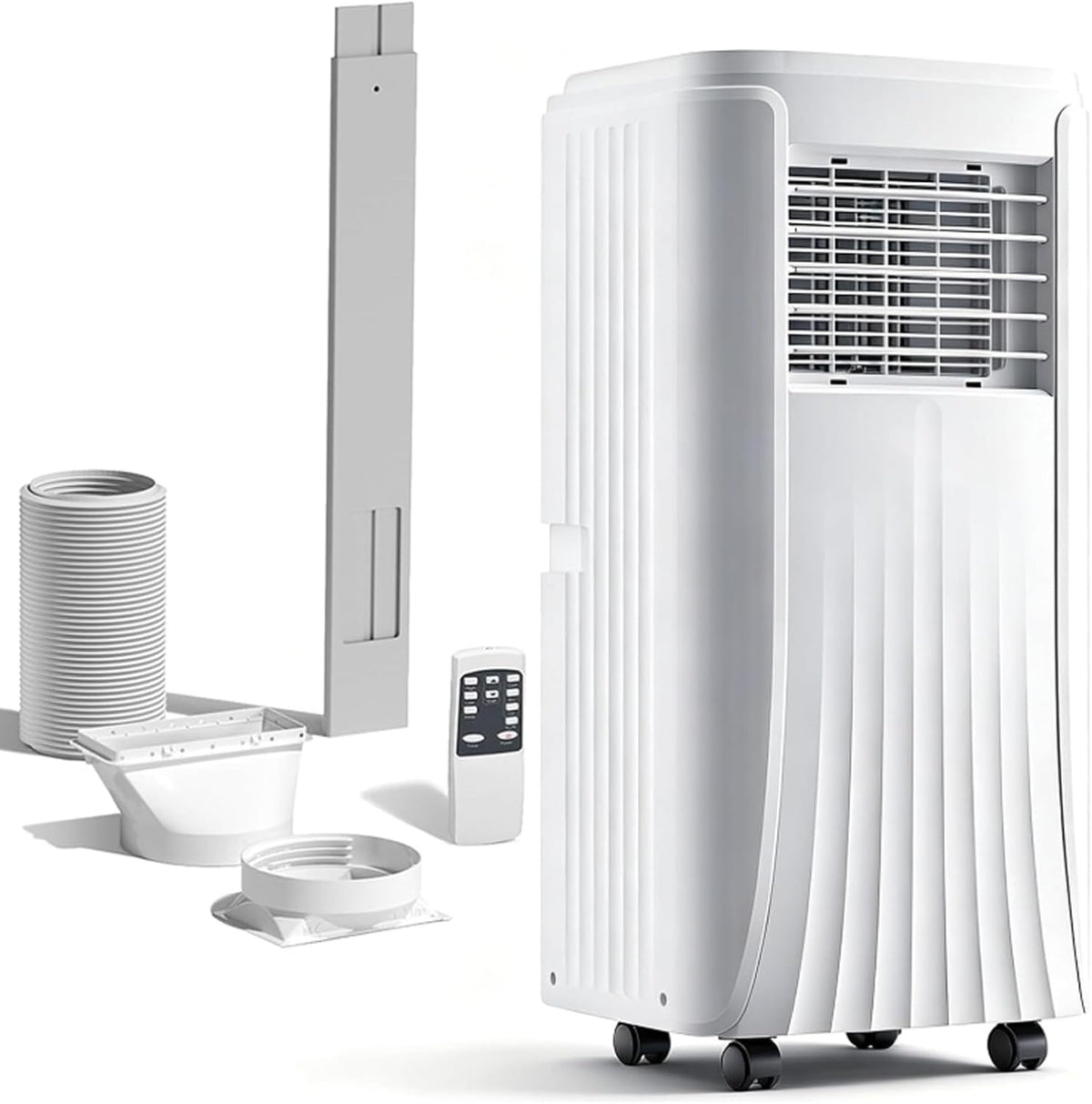 climatiseur portable Pvxa, 33 × 28 × 68 cm, 220 V/50 Hz, 28 M, 000 Btu, ABS, blanc, Climatiseur Et DéShumidificateur 3-en-1 pour des PièCes Jusqu'à ²