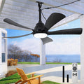 DTSDWA Ventilateurs de plafond avec lampe intégrée, Blanc, terrasse, intérieur et extérieur