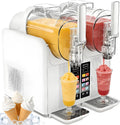 ZHANIZING sorbetière, 2 L, Blanc, Machine à granita (0, 53 gal) à double réservoir, 7 programmes préréglés