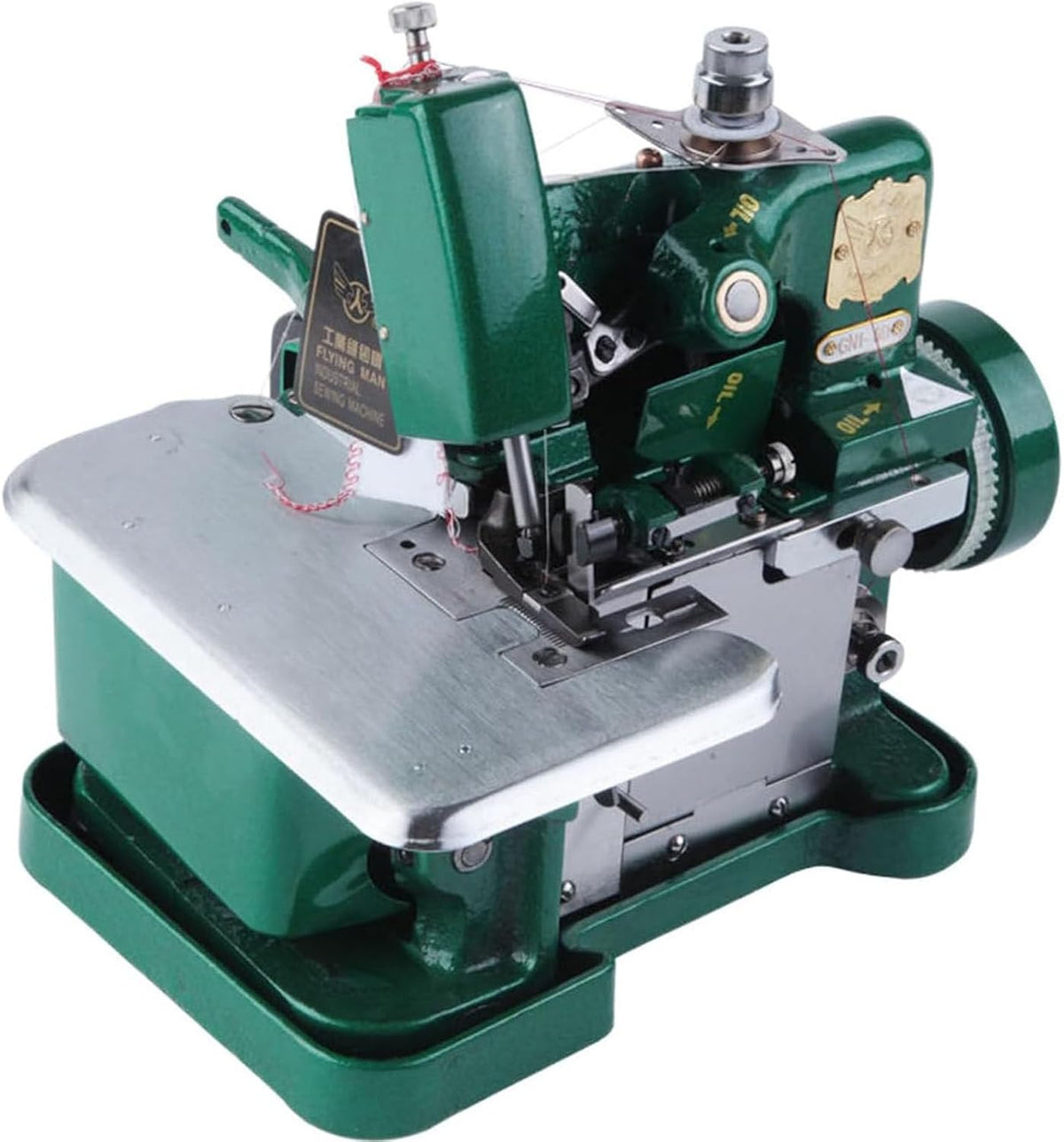 Machine surjeteuse, Gris, à coudre portable pour tissu robuste, Coutures polyvalentes pour projets en cuir et tissu avec cadre en métal