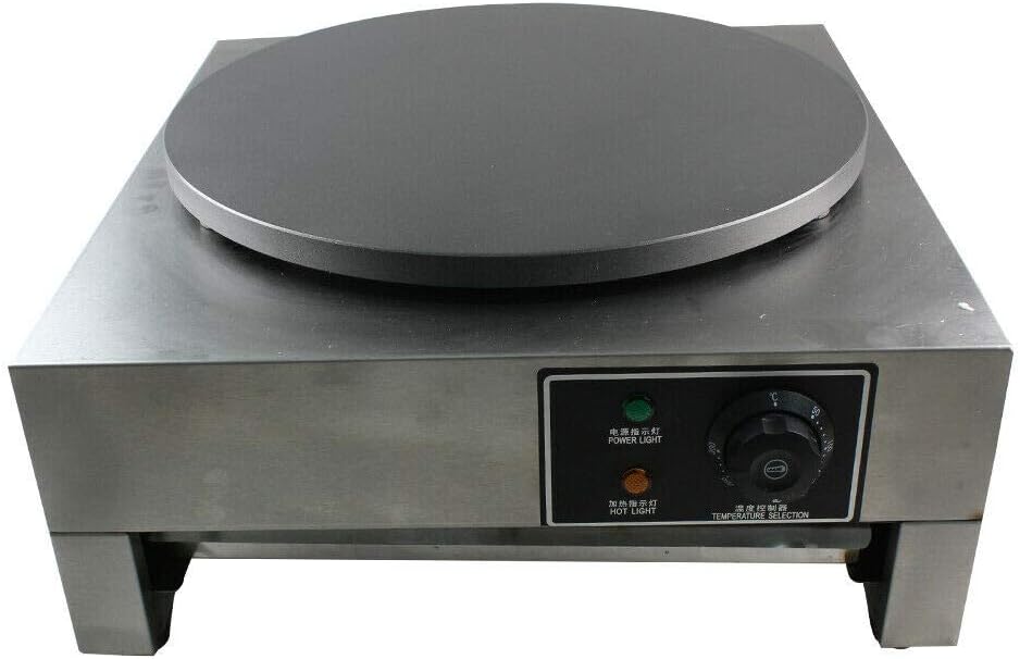 GramStudio Crêpières, 3 Kw, 220v, 50hz, 220v, Gris, 50hz Crêpe Maker Machine, Crêpière électrique Température ajustable Convient aux cafés
