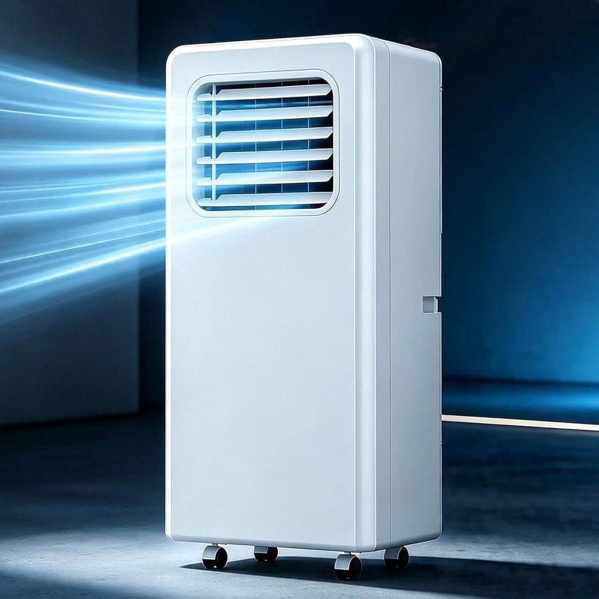 climatiseur portable ZJHHRZ, 12000 BTU, 20 m, Blanc, Climatiseur Mobile avec Kit Fenêtre, Télécommande, Minuterie 24H