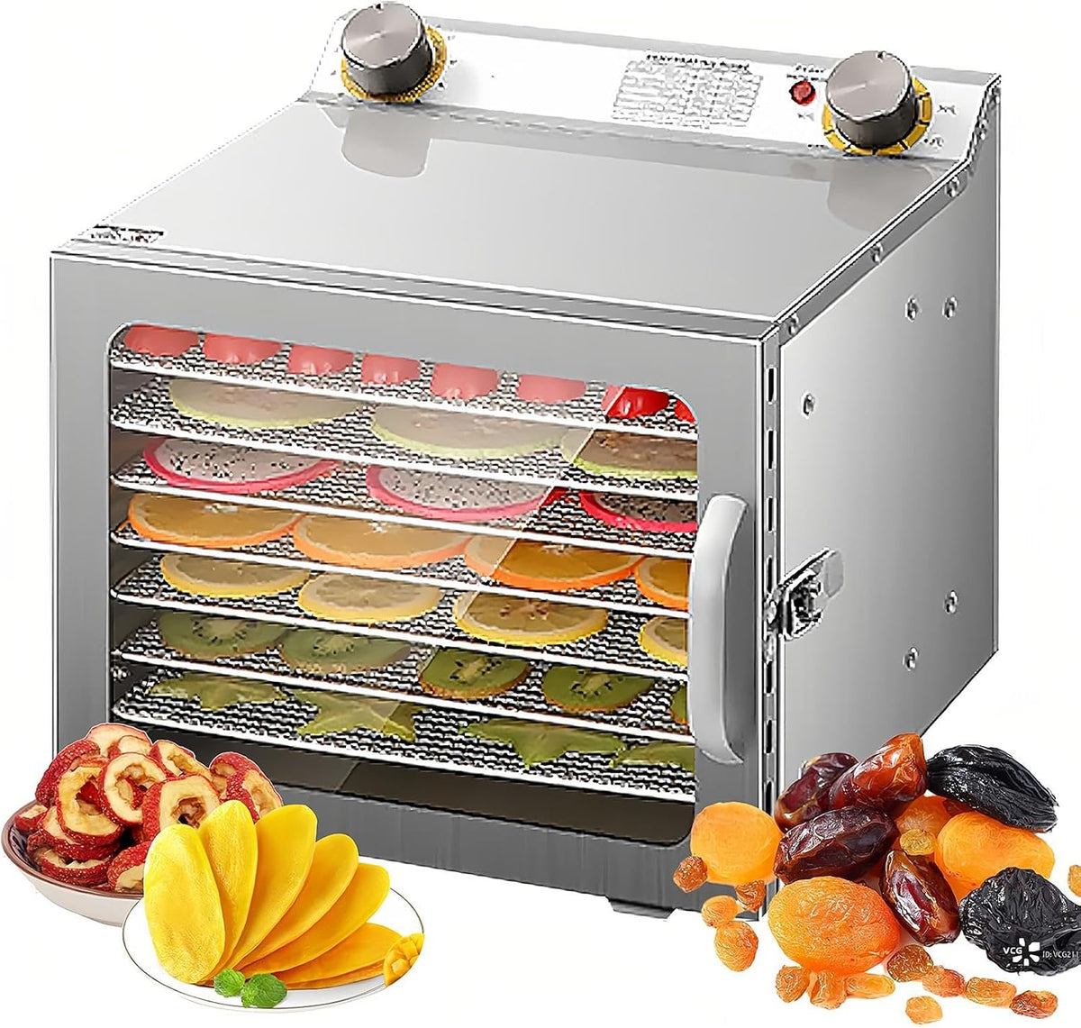 TUPOSTAR déshydrateur alimentaire, 800 W, Argenté, Professionnel, DéShydrateur 18 Plateaux Grande Capacité
