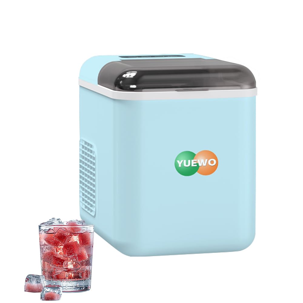 YUEWO machine à glaçons, Bleu, de comptoir intelligente avec contrôle des applications, autonettoyage, économie d'énergie - Capacité de 100 cubes