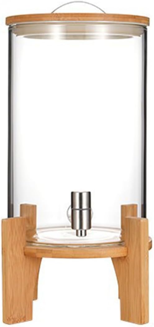 asdchZen Distributeurs de boissons glacées, Transparent, Fontaine À Boissons En Verre Avec Robinet - Idéale Pour Le Kombucha