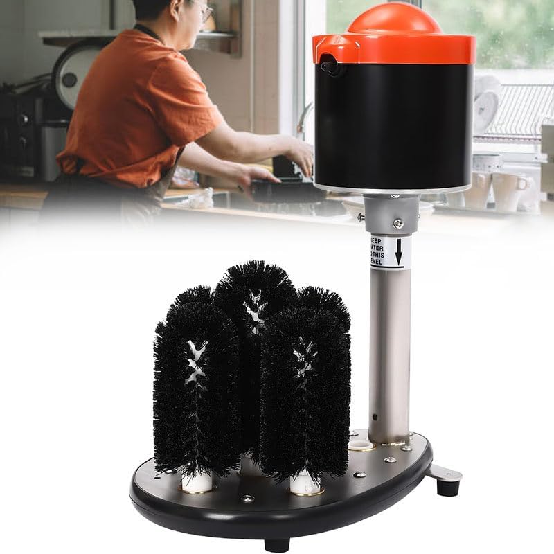 Laveuse Lave-verres, Transparent, électrique pour verre à vin, machine de nettoyage verticale à 5 brosses