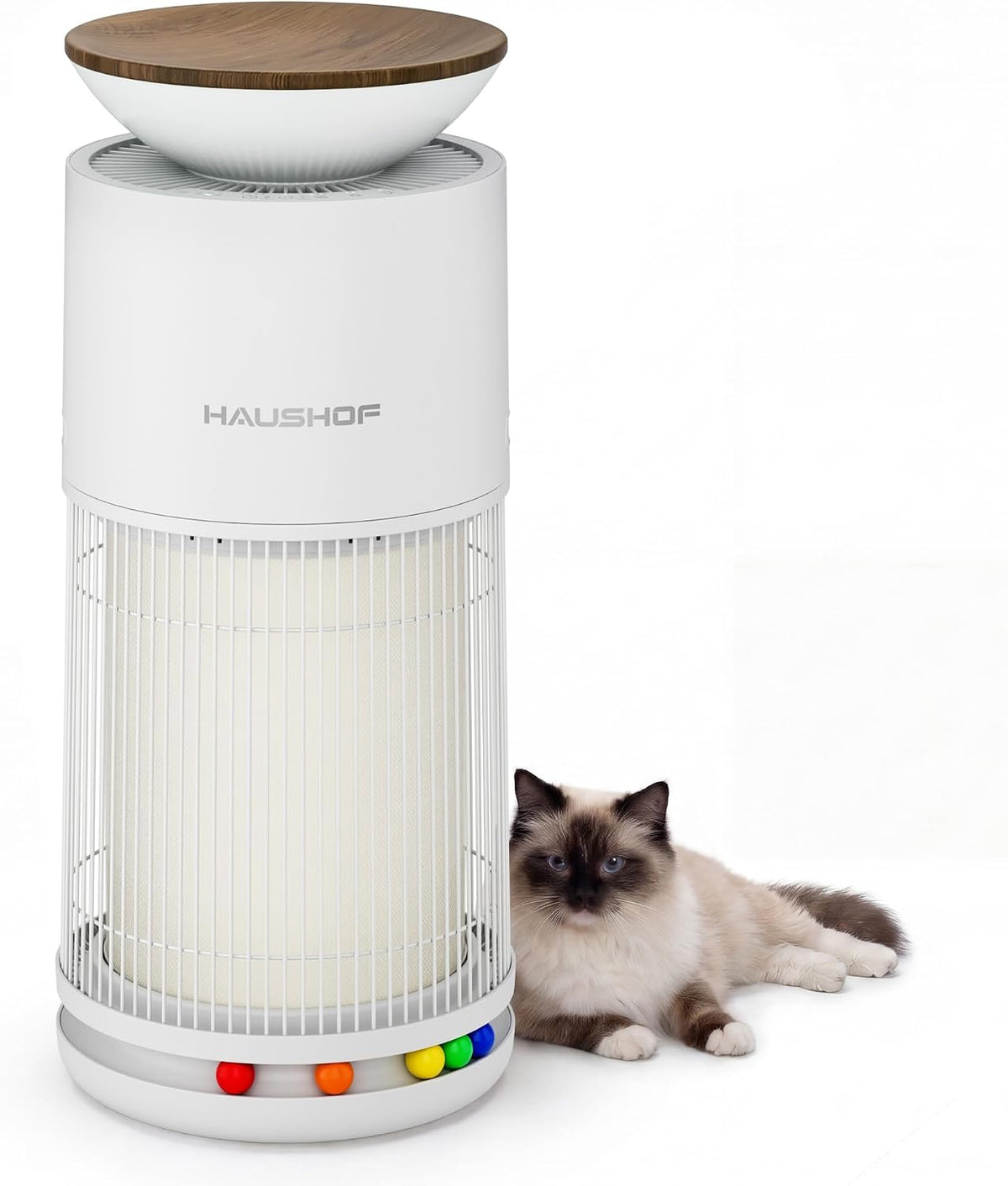 HAUSHOF purificateur d'air, 380 m, 45 m, Blanc, HEPA H13 CADR ³/h jusqu'à ², Filtration 4-en-1, Capteur PM2