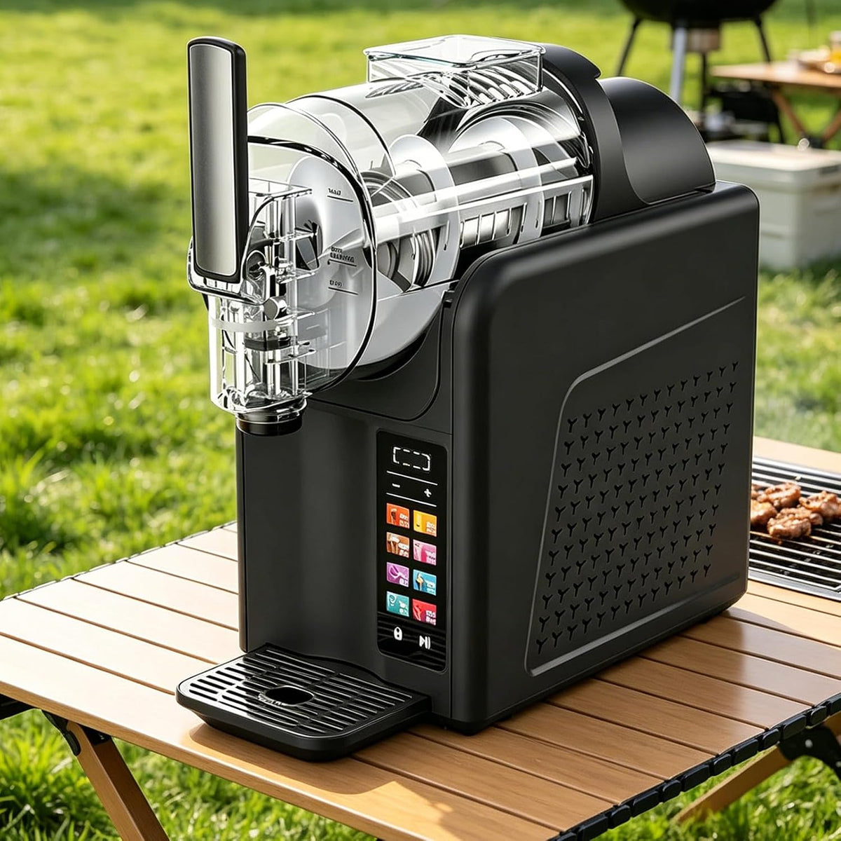 AityBuy Machines à granité, 398 x 190 x 407 mm / 15,67 x 7,48 x 16,02 pouces, 2 L, 185 W, Noir, Machine à Granita