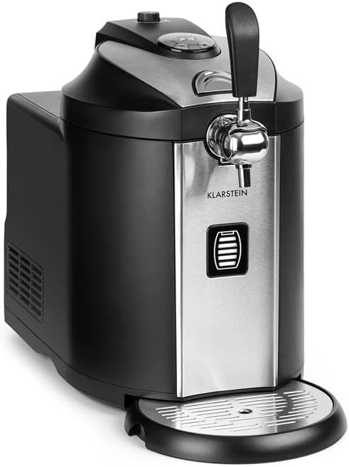 KLARSTEIN Tireuses à bières, 5 L, Argenté/Noir, pression CO2, 3 cartouches incluses, refroidissement compresseur 2-12°C