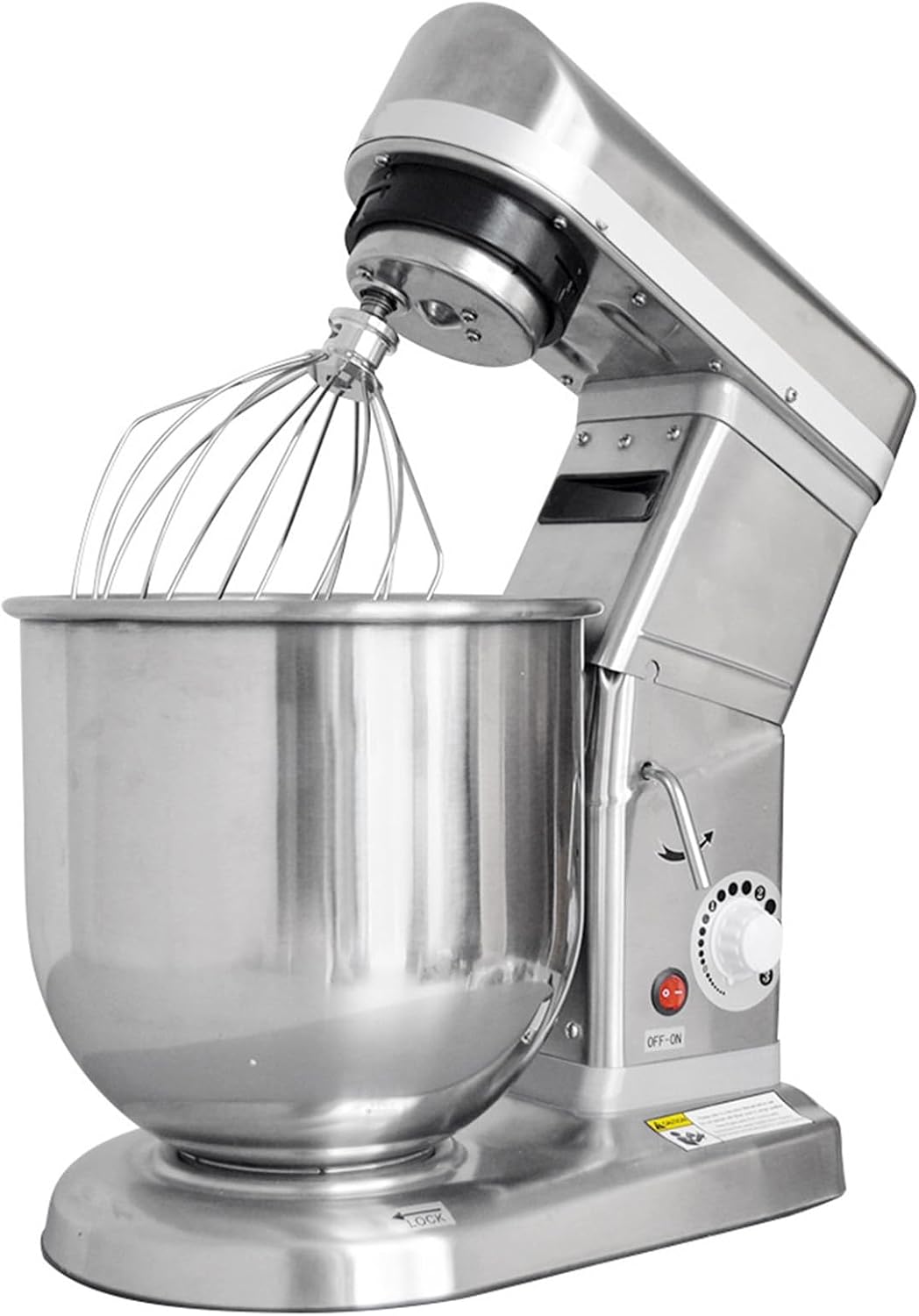 GwlThixion blender, 350 W, 500 W, 7 L, Acier inoxydable, Noir, Robot Patissier Professionnel, Batteur Mélangeur avec 3 Vitesses Réglables