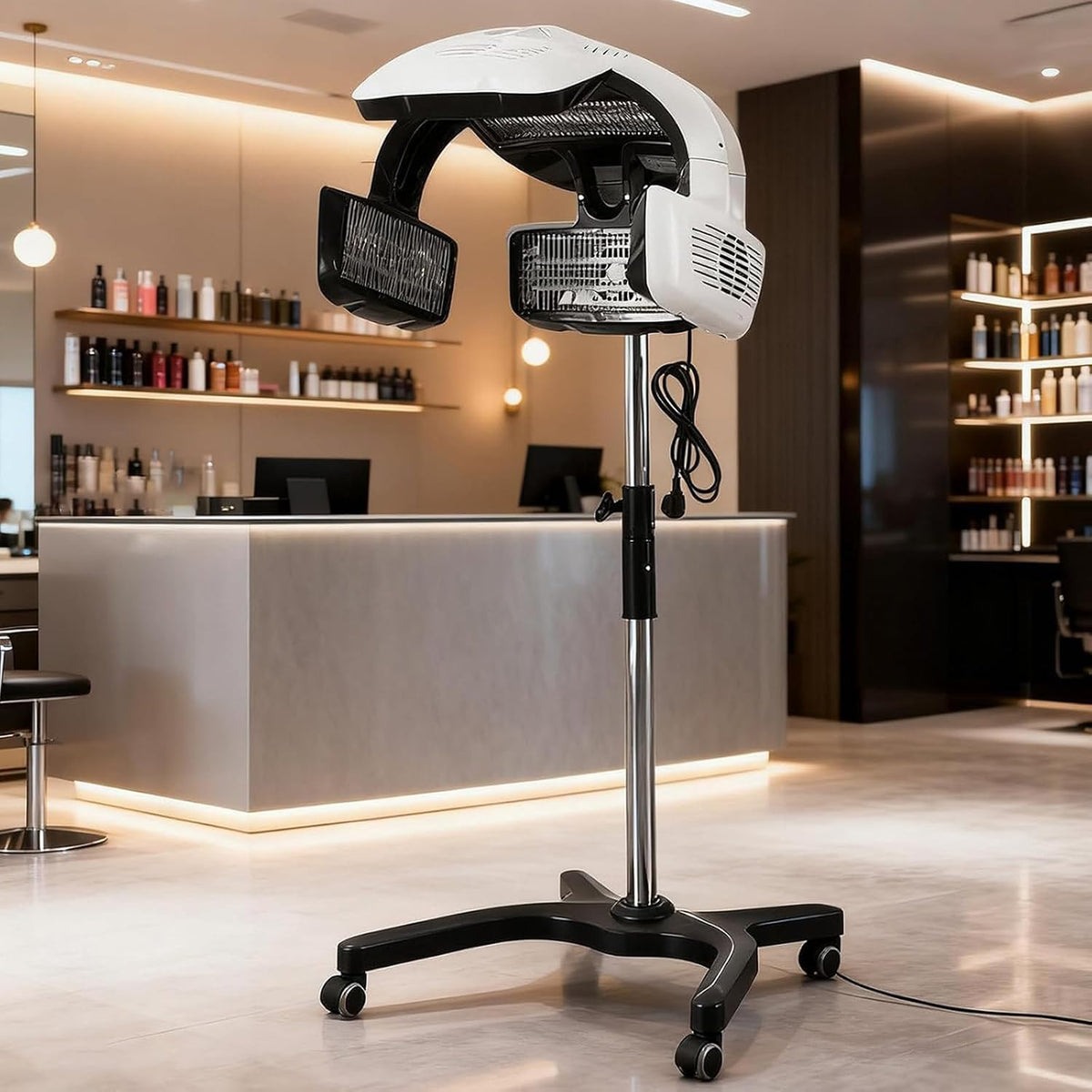 Fablestoryem Sèche-cheveux, 800 W, 155 cm, 110 V, Noir, Professionnel avec Température Réglable 40-80°C, Temps 0-60 Min