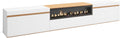 Skraut Home cheminée électrique, 102 cm de large, 21 cm de haut., 34w., 260x45x35 cm, Blanc, Meuble TV, Banc Télé