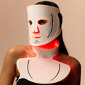 Project E Beauty Dispositifs anti-rides et anti-vieillissement, Rouge, Lumalux Face+, Masque pour le visage et le cou à lumière LED Pro