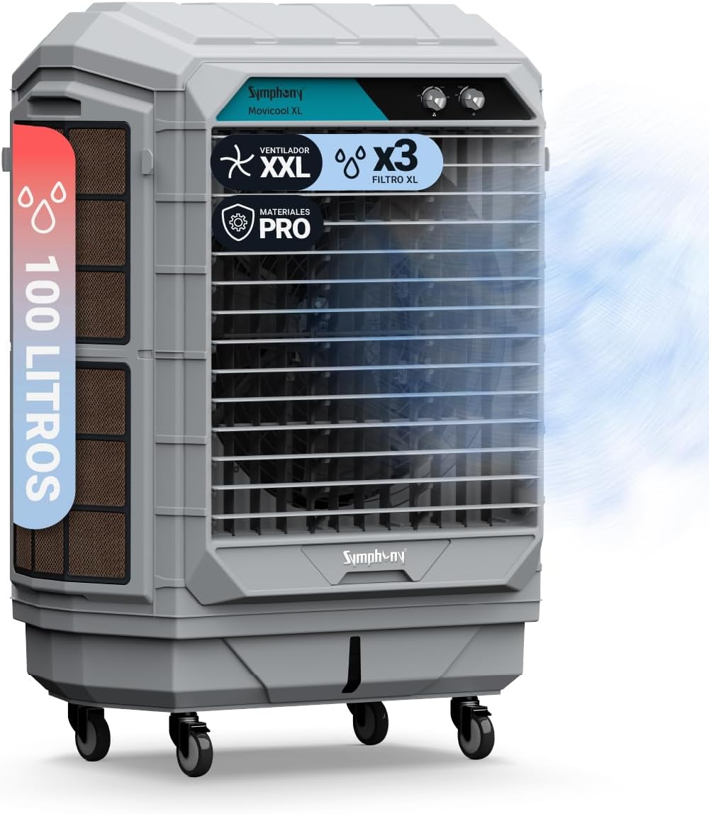 UNIVERSALBLUE épilateur à lumière pulsée, 200 Litres, 120 m, 18000 m, Gris, Symphony Movicool XL-200, Climatiseur Évaporatif Industriel