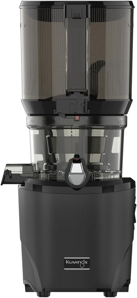 Kuvings Extracteurs de jus à vis simple, 3 L, Noir, Extracteur de jus AUTO10S, Découpe fruits entiers Panier XXL