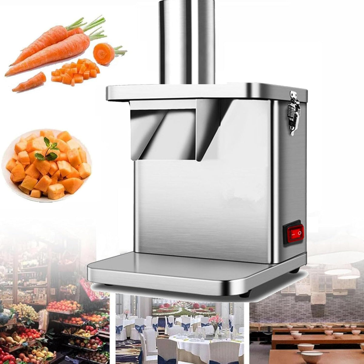 OWOHYG trancheuse électrique, Argenté, Hachoir À Fruits Et Légumes, Râpe À Légumes Électrique, Coupe-Légumes Professionnel
