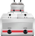 Friteuse Friteuses, 10 L, 20 L, Argenté, à gaz commerciale, capacité de /, double cylindre en acier inoxydable