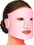 XSSNVV Thérapie par infrarouge, Rouge, Masque LED Visage Sans Fil, 4 Modes Masque Luminothérapie Lumière & Infra 850 nm