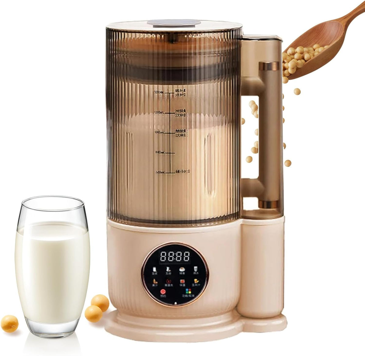 Machine blender, Noir, à lait de soja auto-nettoyante, sans trempage, lait de noix lisse et soyeux pour un usage domestique