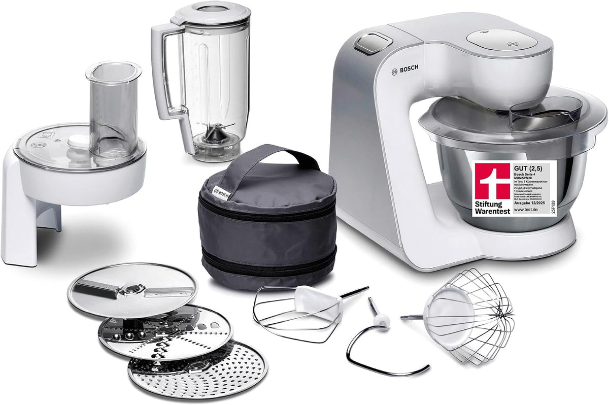 Bosch robot pâtissier, 3,9 l, Argenté, MUM58W20 Série 4, bol en acier inoxydable