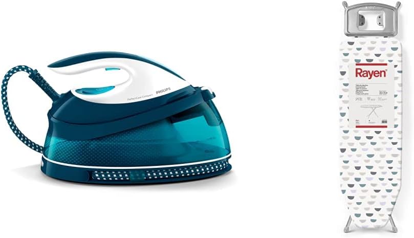 Philips Domestic Appliances centrale vapeur, 2400 W, 400 g, Noir, PerfectCare Compact Plus, Pression de 6, 5 bars & Rayen