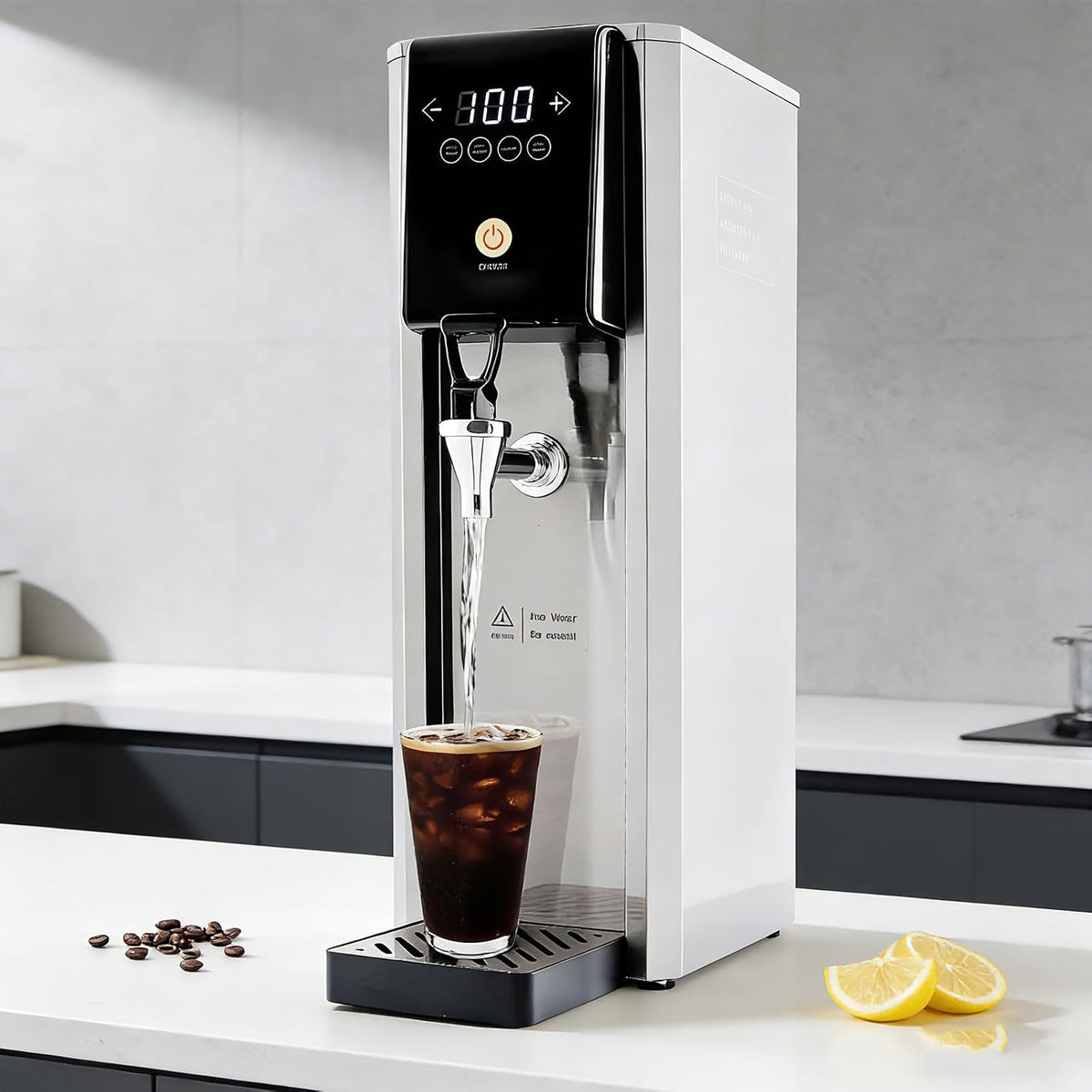 TYH distributeur d'eau chaude, 19 × 25 × 60 cm, 7,8 L/9,8 L, 30 L, Noir, Professionnel, Débit Élevé De 20 Ou /h