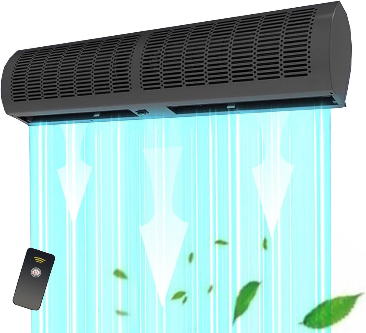 Rideau Ventilateurs muraux, Blanc, d'air commercial à montage mural, ventilateur silencieux avec télécommande