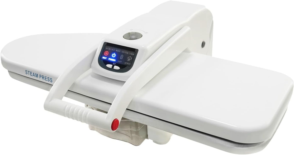 Begoniape pulvérisateur, 1600 W., 220-240 V, 50/60 Hz., 66 cm, blanc., Presse vapeur professionnelle 1600 W avec 5 programmes de repassage