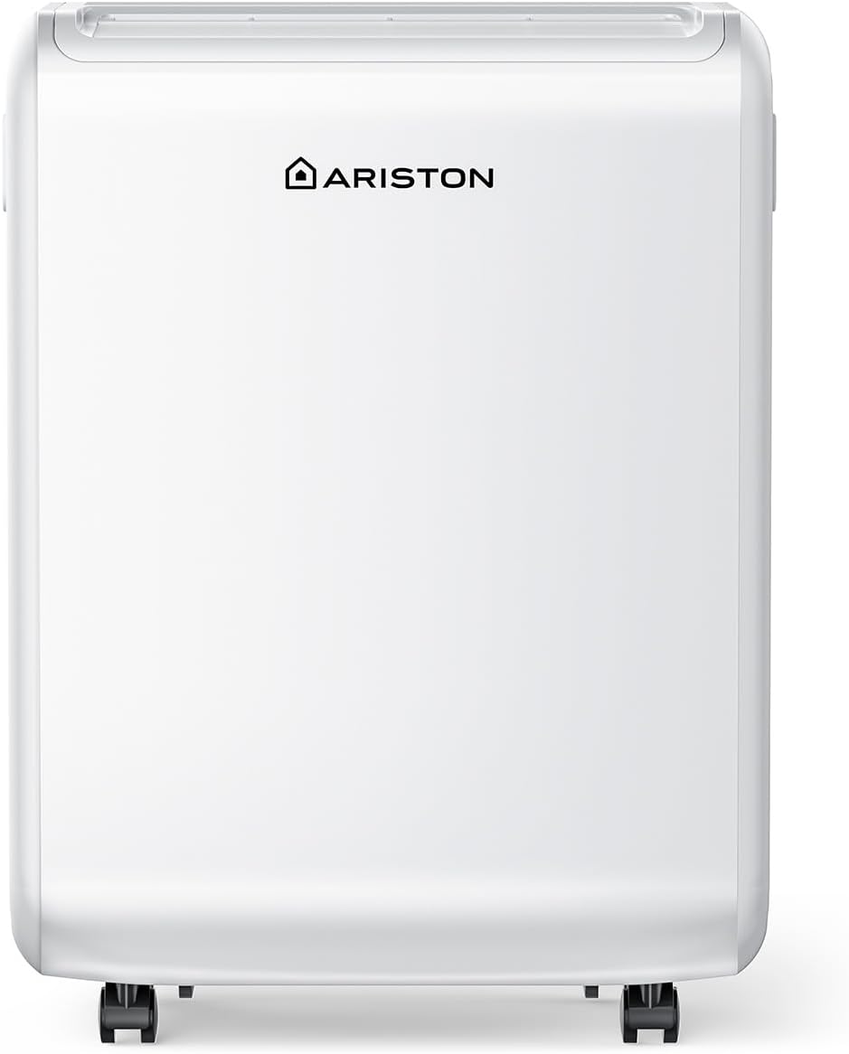 Ariston déshumidificateur, 12 L, 1,89 L, 35 m, Blanc, Sèche linge - Ideal pour Salle de Bain, Cave - Jusqu'à ²