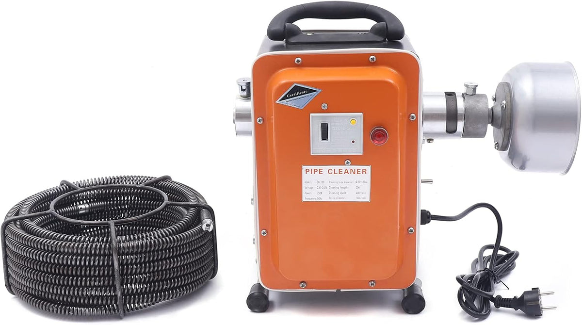 YNAADYH Valves pour barbecue, GQ-180, 750 W, 230-240 V, 20 m, fer, orange, Machine de nettoyage de canalisations