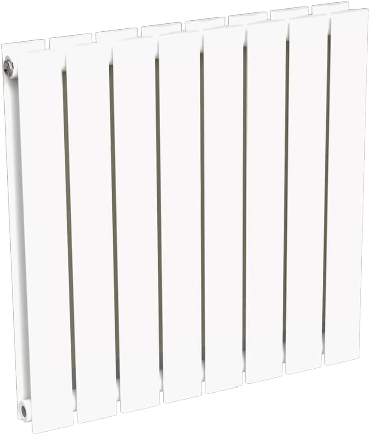NT NOYON & THIEBAULT Radiateurs, 60 x 60 cm, 15x21, Blanc/Argenté, Radiateur blanc mural eau chaude horizontal en acier double lame