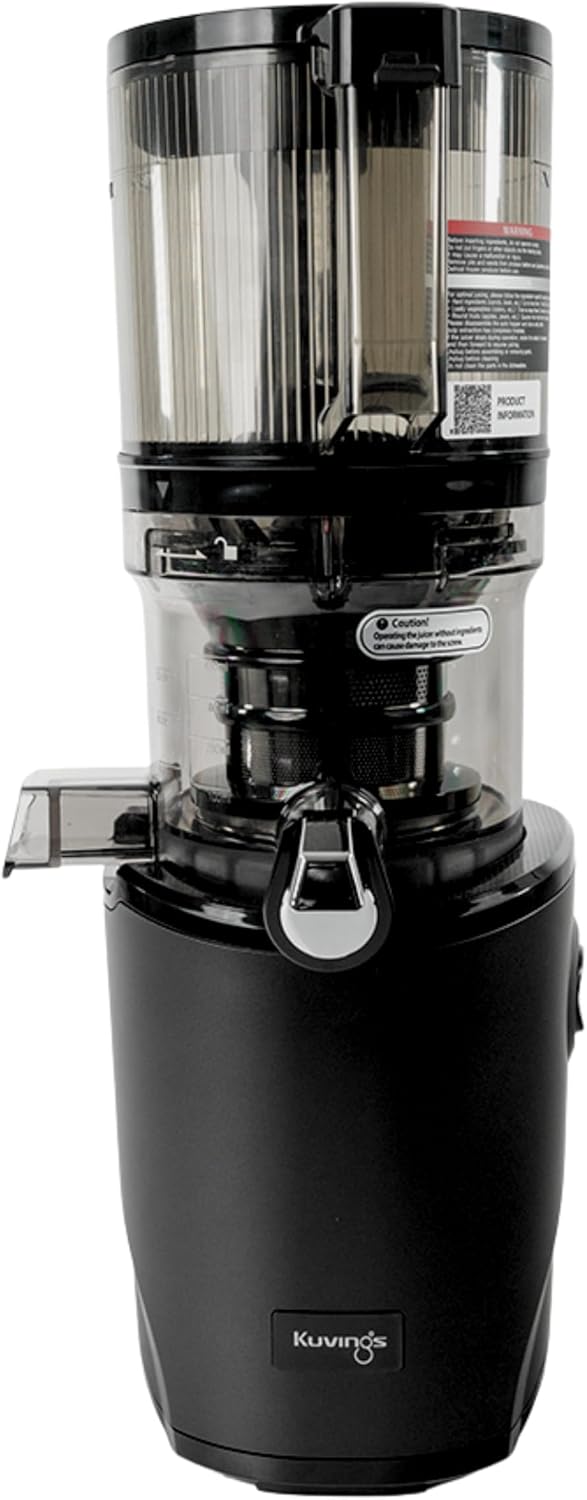 Kuvings Extracteurs de jus à vis simple, 2 L, Noir, Extracteur de jus AUTO8, Découpe fruits entiers, Extracteur de jus mains libres