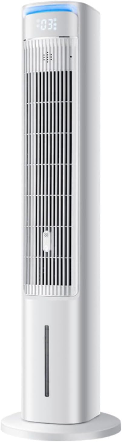 climatiseur portable SXXAZLDP, Blanc, Ventilateur Colonne, rafraîchisseur d'air par évaporation avec 3 Vitesses