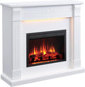 BALDERIA cheminée électrique, effet flamme 6,64 W, puissance de chauffage jusqu'à 2000 W, 2000 W, blanc., Hikaru sur Pied avec Chauffage