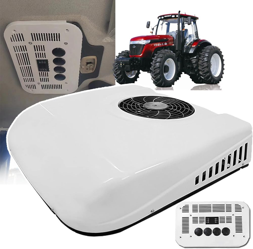 BrightFootBook Climatiseurs, 12 V, 24 V, Blanc, Climatiseur de Toit pour tracteurs, / climatisation de Parking avec Fonction Froid