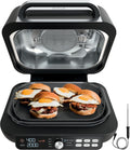 NINJA NINJA, Noir, IG651 Foodi XL Barbecue d'intérieur 7 en 1, utilisation ouverte ou fermée, friture à air