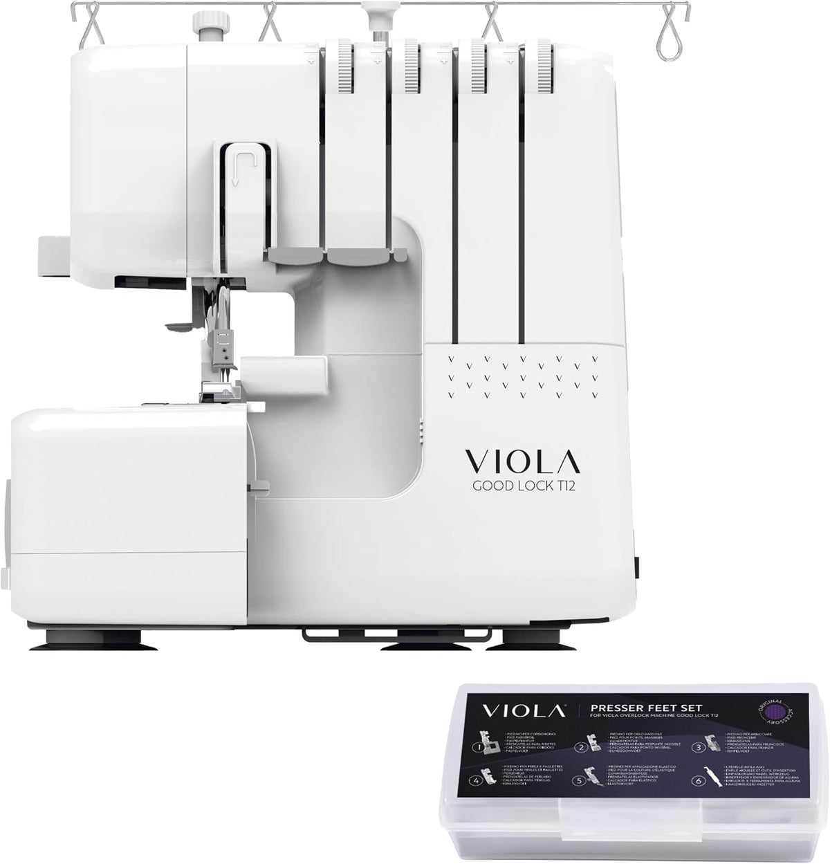 VIOLA surjeteuse, Noir, violette T12 avec kit de pieds inclus