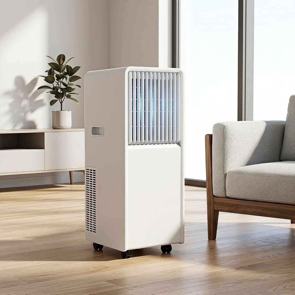 climatiseur portable LGBBTI, 12000 BTU, 35 m, Blanc, Climatiseur Mobile Silencieux pour Pièce Bureau Maison Rafraîchit ²
