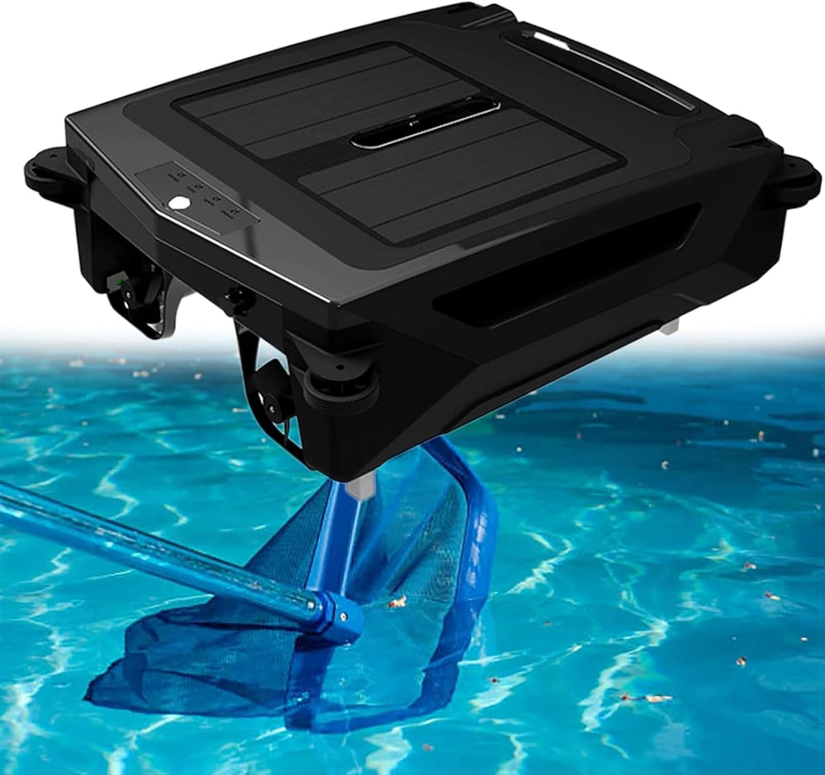 LYJIANGXIN Systèmes de nettoyage automatique, 53,5 * 46,5 * 18 cm / 21 * 18 * 7 pouces, 8 W, noir, Robot Nettoyeur De Piscine Solaire Double Mode