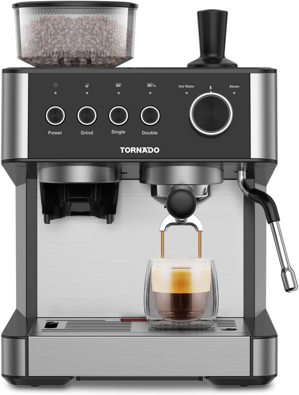 Tornado broyeur, 2,3 L, Noir, TCM-5431-GS Machine À Expresso Semi-Automatique, CAFÉ en Grains ET MOULU