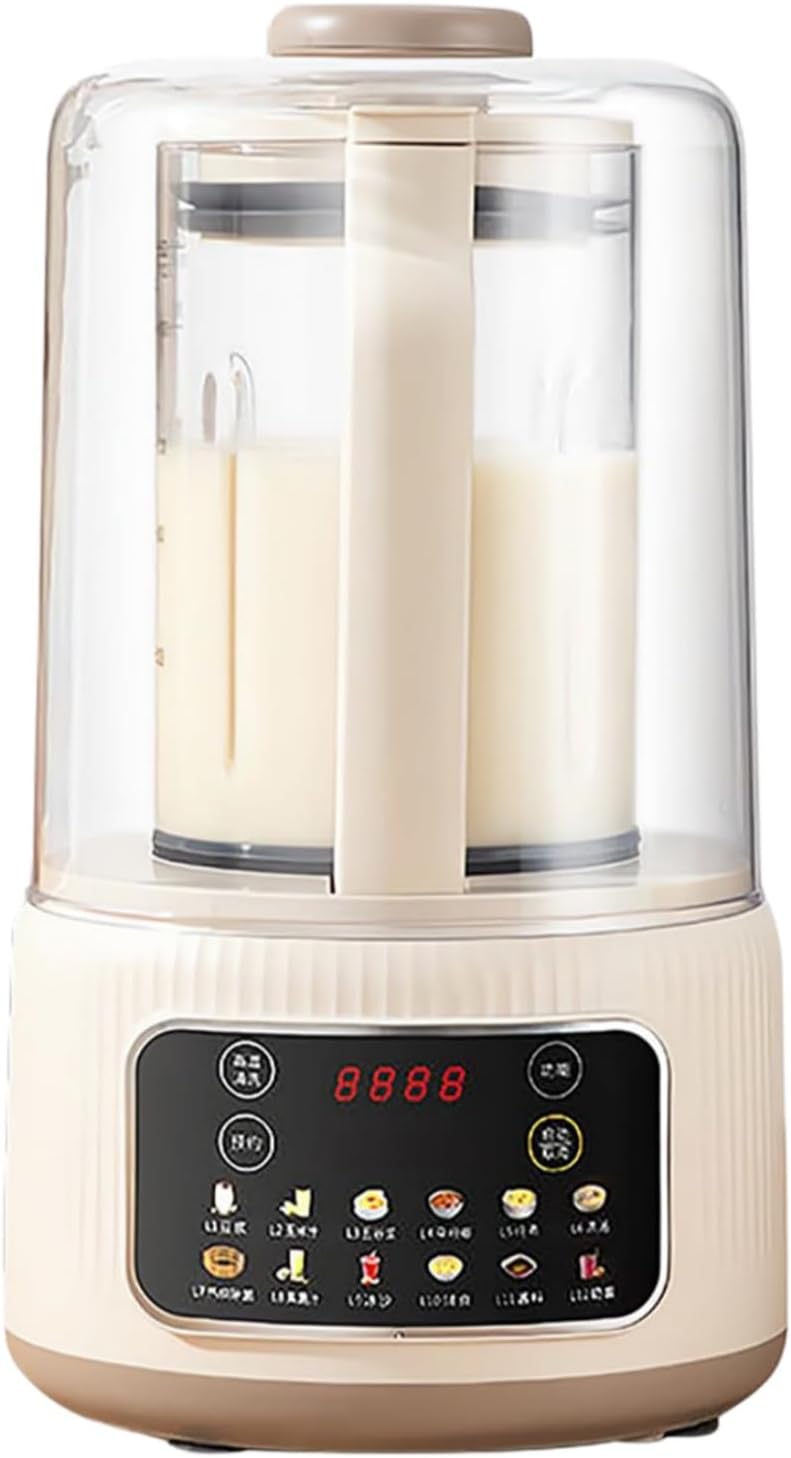 Machine Mousseurs à lait automatiques, 1,5 L, Noir, à lait de soja, à lait de noix automatique 6 en 1 avec nettoyage automatique