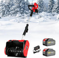 LURECAQING fraise à neige, 21 V, 21 V, 6.0AH, 6 m, ABS, alliage d'aluminium, Rouge, Souffleuse à Neige électrique sans Fil -Red