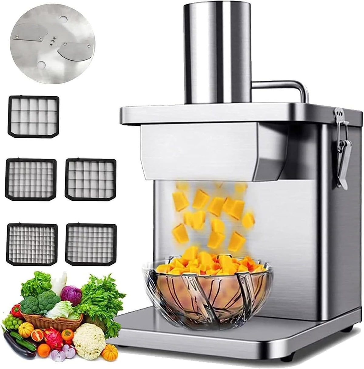RayGenius Hachoirs à viande, 200w, 10 Mm, Argent, Hachoir Professionnel Commercial De 200 Watts, Hachoir à Viande