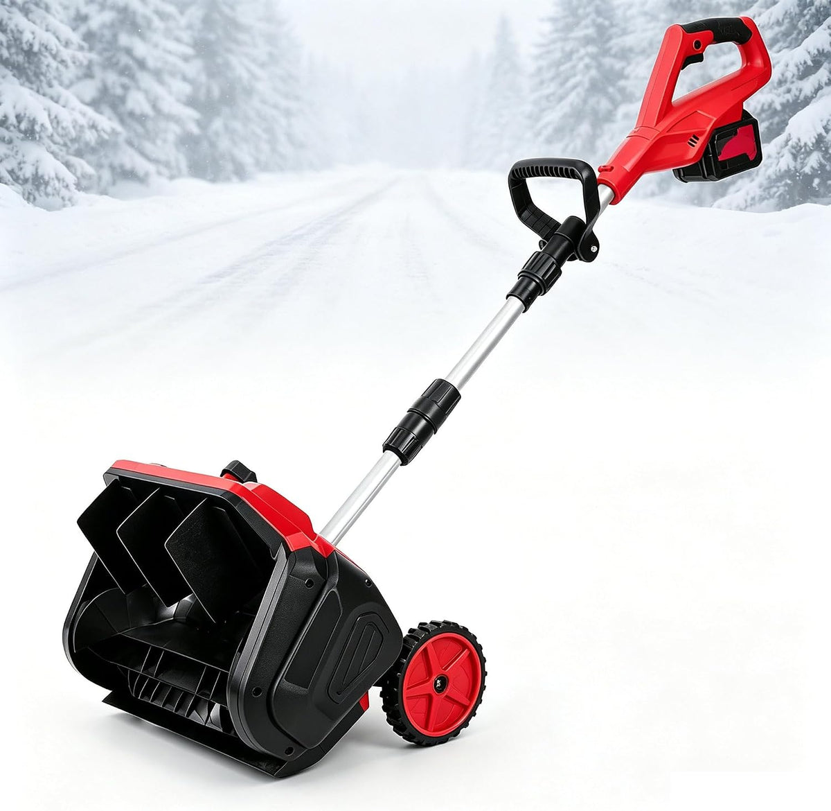 HEROADNCKFOAM Chasse-neige, Alliage + Plastique, Noir, Outil Pelle à Neige Électrique sans Fil à Moteur sans Balais