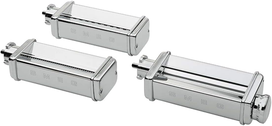 Smeg accessoire robots, 54x220x75 mm, Argenté, Set de 3 Accessoires pour Pâtes SMPC01 pour Robot sur Socle en Acier Chromé