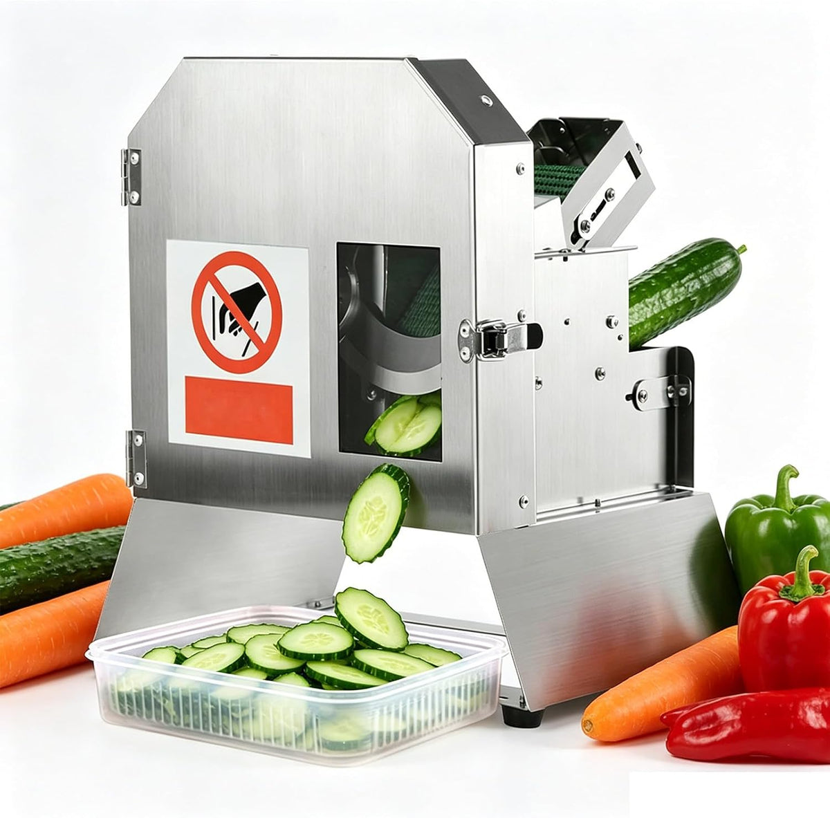 DUXMM trancheuse électrique, 100 kg, 35 mm, Noir, Trancheuse à légumes électrique compacte, Hachoir à Herbes Professionnel