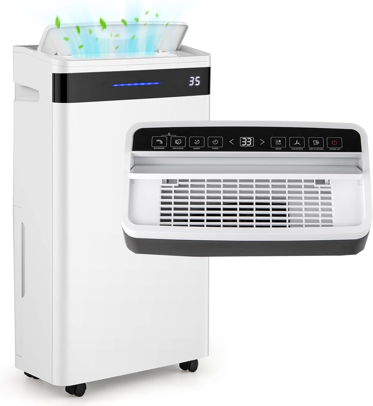 RELAX4LIFE déshumidificateur, 35 x 20 x 61 cm (L x l x H), ≤42 dB, 25 L, 5,5 L, ABS, Blanc, d'Air Électrique /Jour pour 50㎡ Réservoir