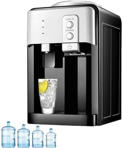 ERSINIAN fontaine à eau, 25,5 x 23,5 x 41 cm (L x l x H), Argent + Noir, avec Distributeur de glaçons, Le Bureau