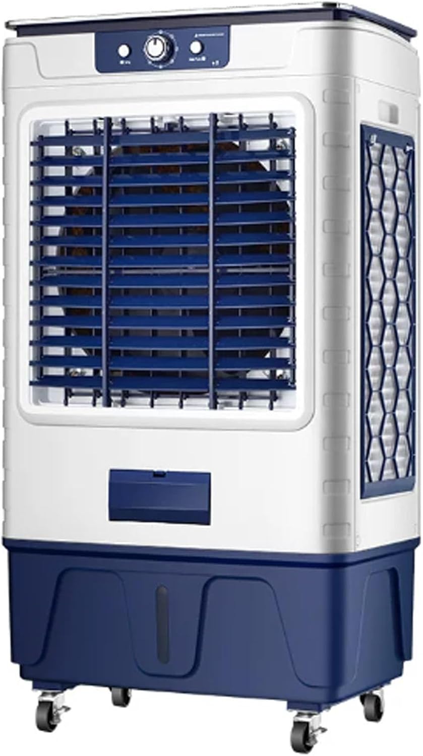YPIOUREN rafraîchisseur d'air, 50 L, Blanc, Ventilateur, Évaporatif Industriel, Grand Réservoir D'eau, 3 Vitesses de Ventilation
