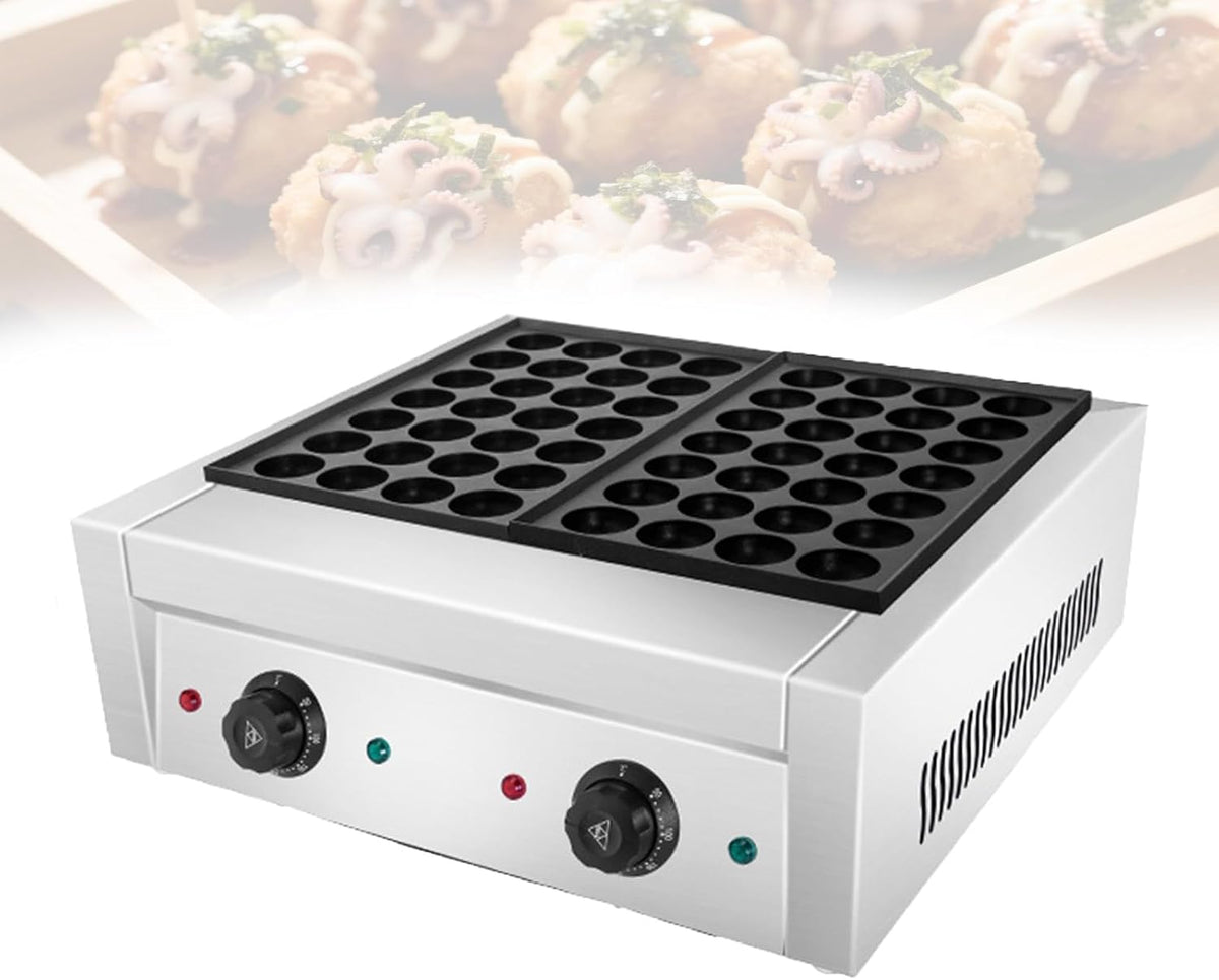 VEXYTRRON Machines à gaufres et croques, Argenté, Machine à Mini Pancakes/Appareil à Takoyaki Professionnel